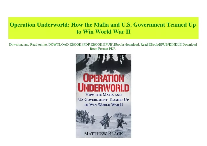 operation underworld how the mafia