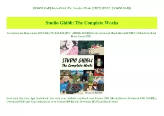 [DOWNLOAD] Studio Ghibli The Complete Works [[FREE] [READ] [DOWNLOAD]]