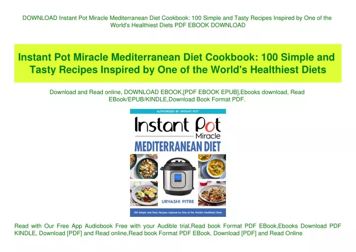 download instant pot miracle mediterranean diet