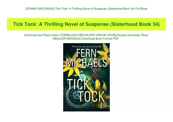 download read tick tock a thrilling novel
