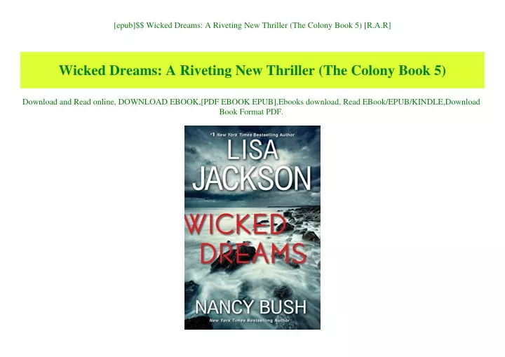 epub wicked dreams a riveting new thriller