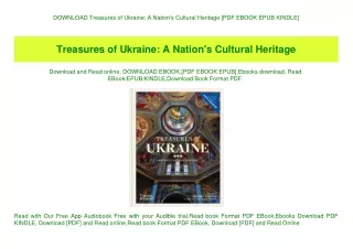 DOWNLOAD Treasures of Ukraine A Nation's Cultural Heritage [PDF EBOOK EPUB KINDLE]