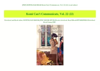 [PDF] DOWNLOAD READ Komi Can't Communicate  Vol. 22 (22) {read online}