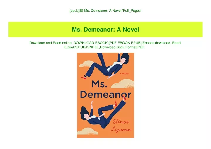 epub ms demeanor a novel full pages