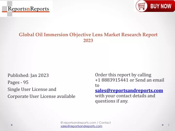 global oil immersion objective lens market research report 2023