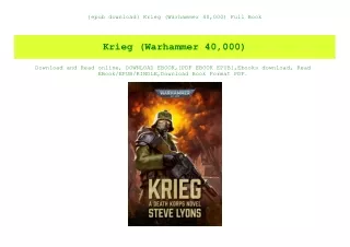 {epub download} Krieg (Warhammer 40 000) Full Book