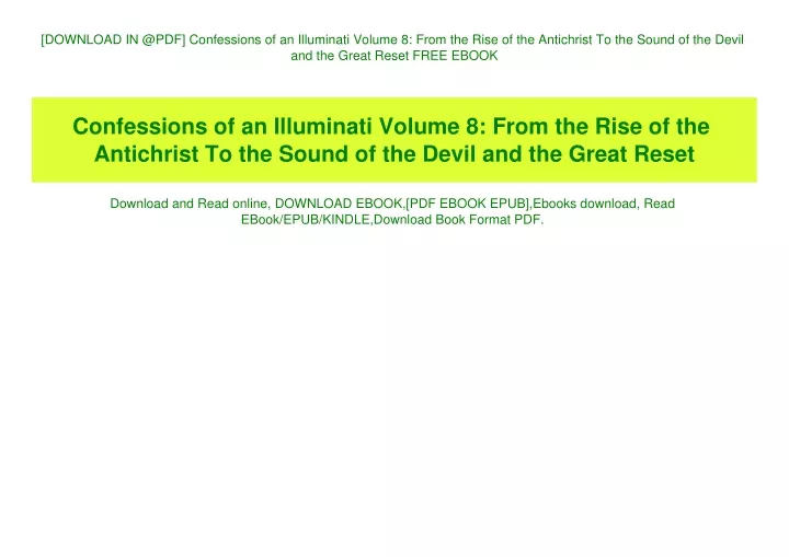 download in @pdf confessions of an illuminati