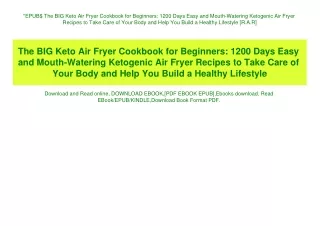 EPUB$ The BIG Keto Air Fryer Cookbook for Beginners 1200 Days Easy and Mouth-Watering Ketogenic Air Fryer Recipes to Tak