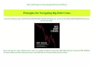 [R.E.A.D] Principles for Navigating Big Debt Crises Full Book