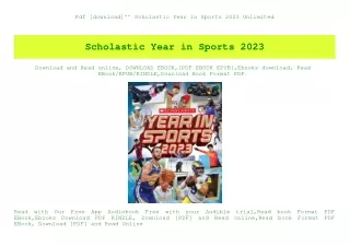 Pdf [download]^^ Scholastic Year in Sports 2023 Unlimited