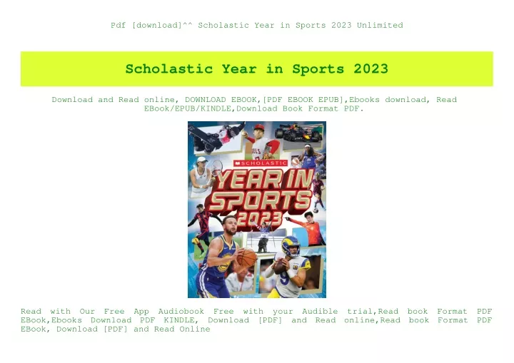 PPT Pdf [download]^^ Scholastic Year in Sports 2023 Unlimited
