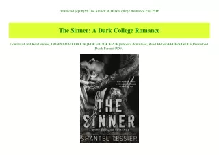 download [epub]$$ The Sinner A Dark College Romance Full PDF