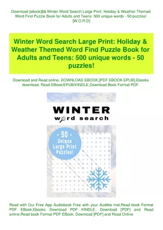 Download [ebook]$$ Winter Word Search Large Print Holiday & Weather Themed Word Find Puzzle Book for