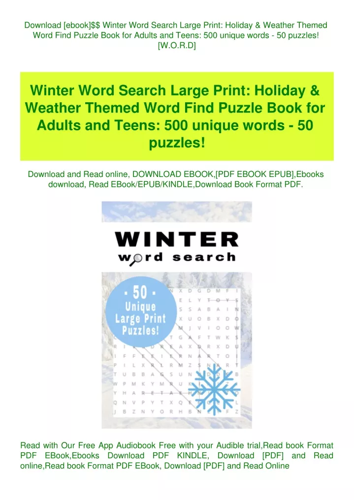 download ebook winter word search large print