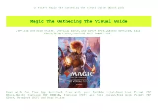 (P.D.F. FILE) Magic The Gathering The Visual Guide (Ebook pdf)