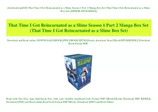 download [epub]$$ That Time I Got Reincarnated as a Slime Season 1 Part 2 Manga Box Set (That Time I Got Reincarnated as
