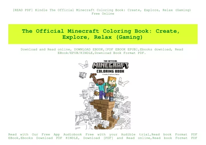 read pdf kindle the official minecraft coloring