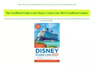 { PDF } Ebook The Unofficial Guide to the Disney Cruise Line 2023 (Unofficial Guides) ZIP