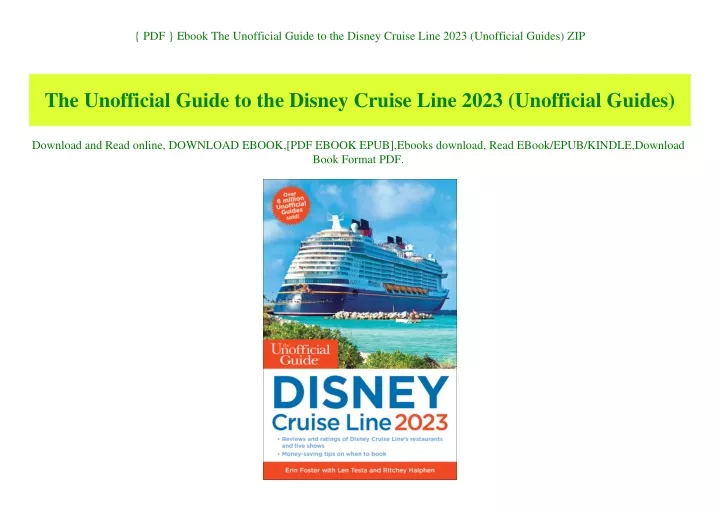 pdf ebook the unofficial guide to the disney