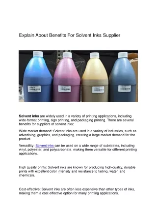 eco solvent inks