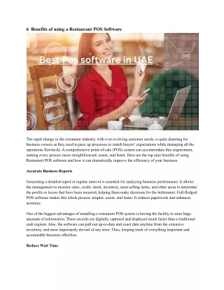 6 benefits of using a restaurant pos software