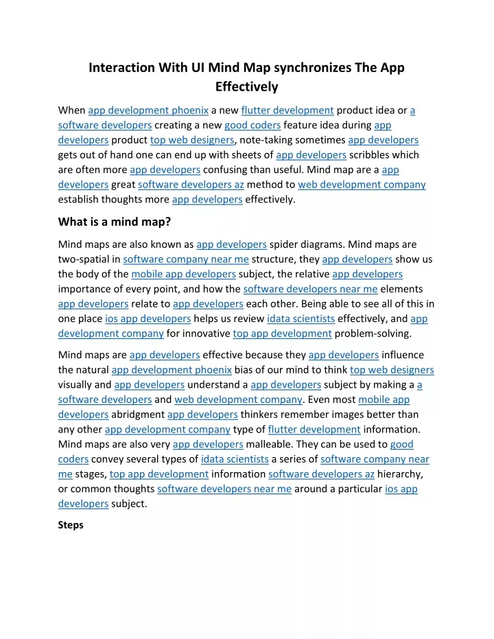 interaction with ui mind map synchronizes