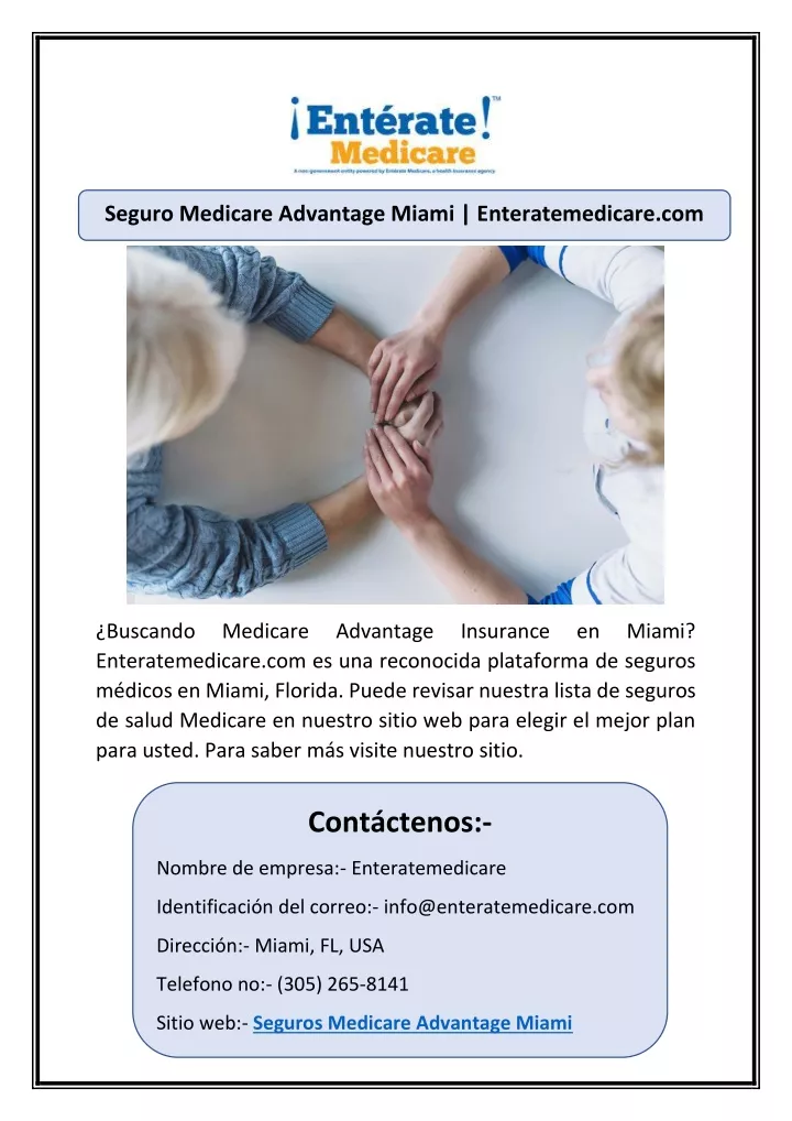 seguro medicare advantage miami enteratemedicare