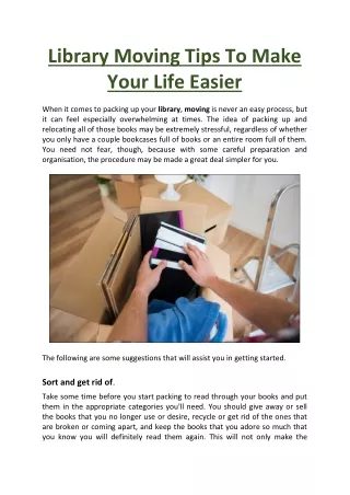 Library Moving Tips To Make Your Life Easier