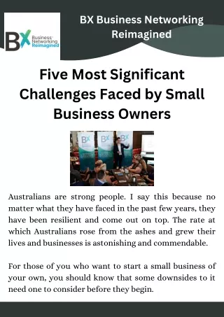 Five Most Significant Challenges Faced by Small Business Owners