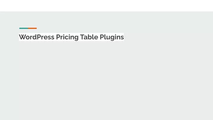 wordpress pricing table plugins