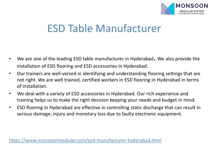 esd table manufacturer