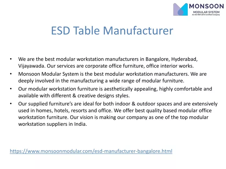 esd table manufacturer