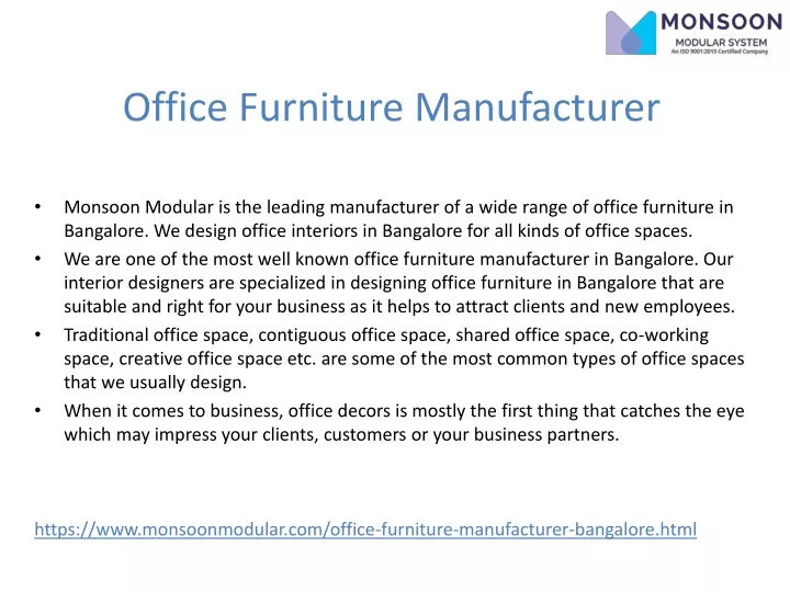 office furniture manufacturer