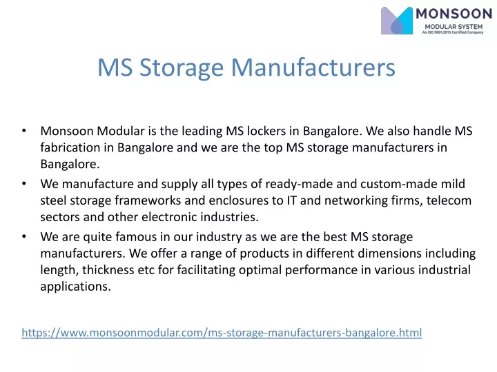 ms storage manufacturers