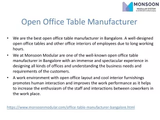 open office table manufacturer