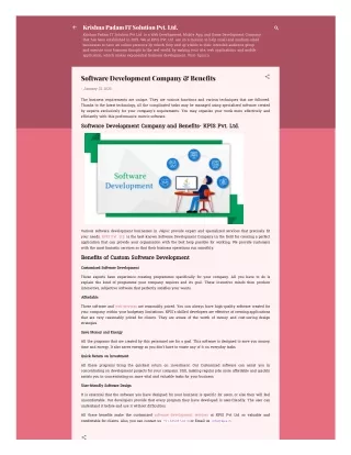 Software Development Company and Benefits-html