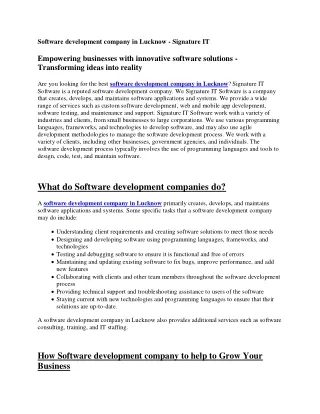 Software development company in Lucknow