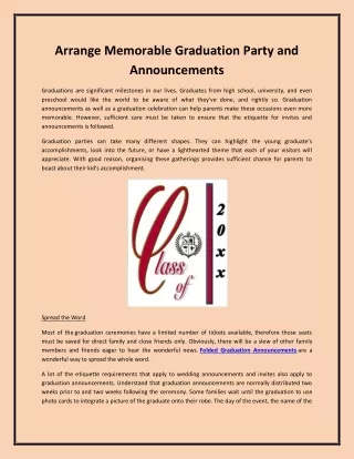 arrange memorable graduation party