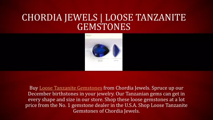 chordia jewels loose tanzanite gemstones