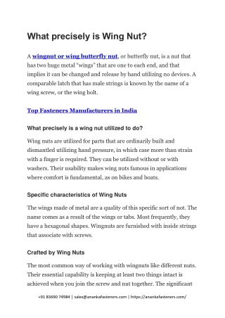 what precisely is wing nut