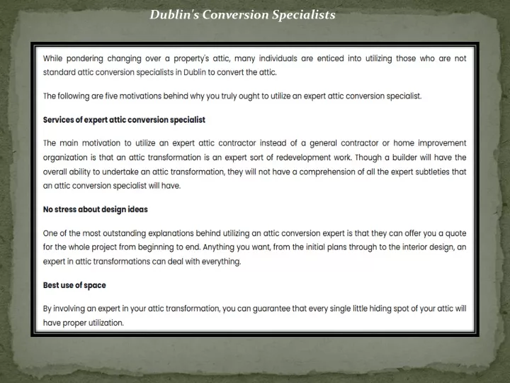 dublin s conversion specialists