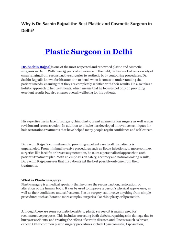 plastic surgeon in delhi