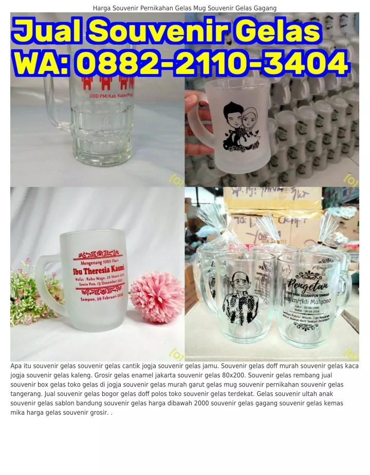 harga souvenir pernikahan gelas mug souvenir