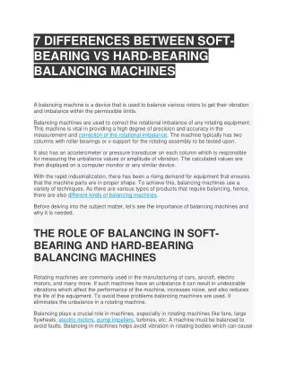 7 DIFFERENCES BETWEEN SOFT-BEARING VS HARD-BEARING BALANCING MACHINES
