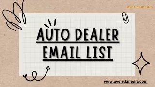 Auto Dealer Email List - Accurate data