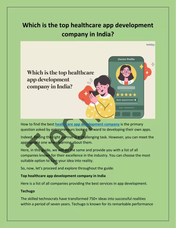 which is the top healthcare app development