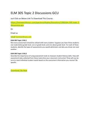 elm 305 topic 2 discussions gcu