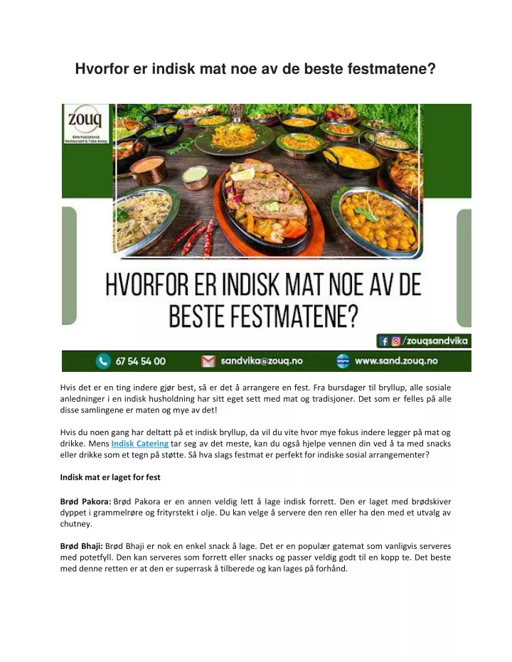 hvorfor er indisk mat noe av de beste festmatene