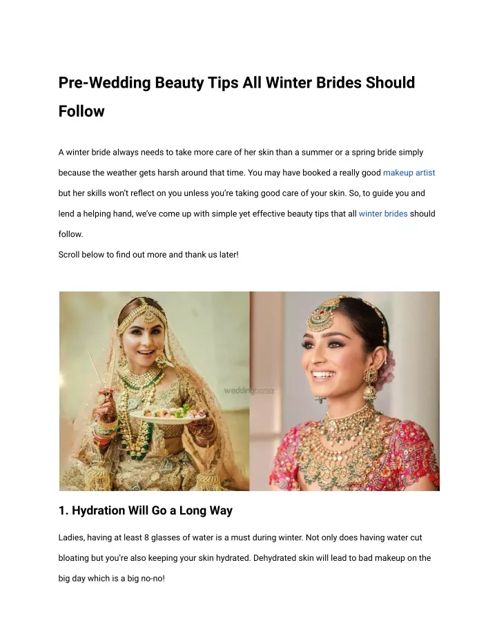 pre wedding beauty tips all winter brides should