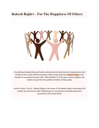 rakesh rajdev for the happiness of others